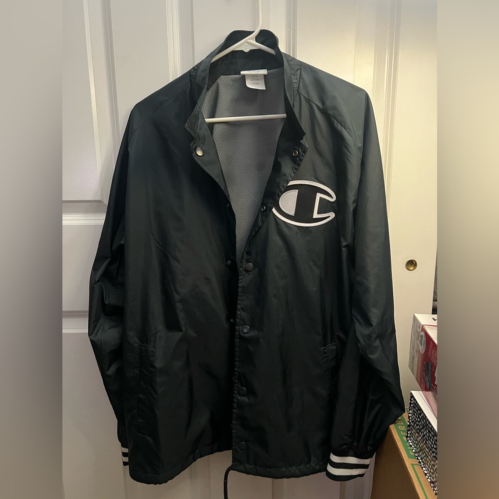 Champion Coaches Jacket Black Vintage style - Picture 2 of 5